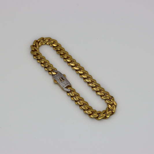 14k Monaco Chain Ankle Bracelet Yellow Gold