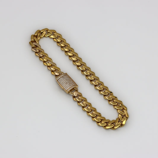 14k Monaco Chain Ankle Bracelet Yellow Gold