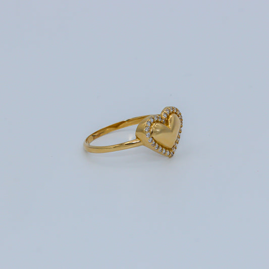 14K Heart Ring Yellow Gold