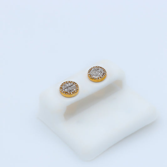 14K VS Baguette Diamond Earrings Yellow Gold