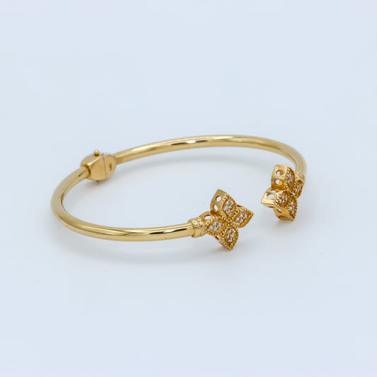 14K Flower Bracelet Yellow Gold